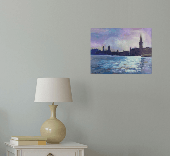 Evening Light, Venice - an original oil painting by Julian Lovegrove
