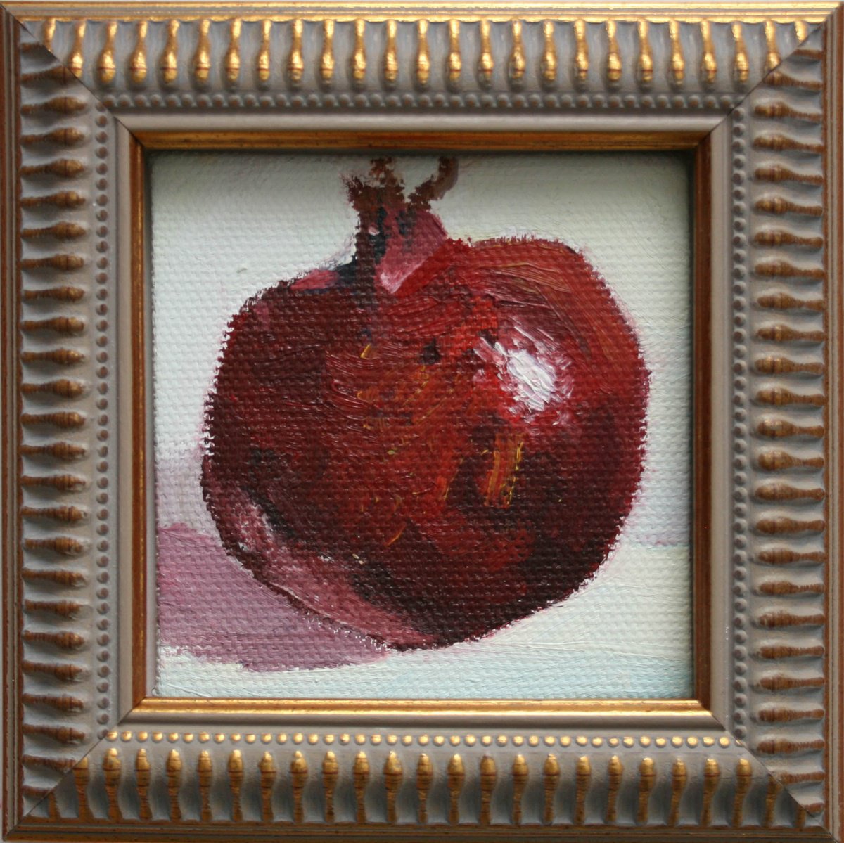 Pomegranate I, framed/ FROM MY A SERIES OF MINI WORKS / ORIGINAL OIL PAINTING by Salana Art Gallery