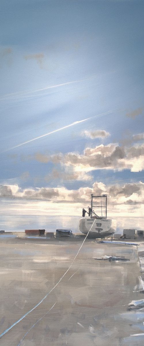 Low sun over Aldeburgh beach by Tom Cringle