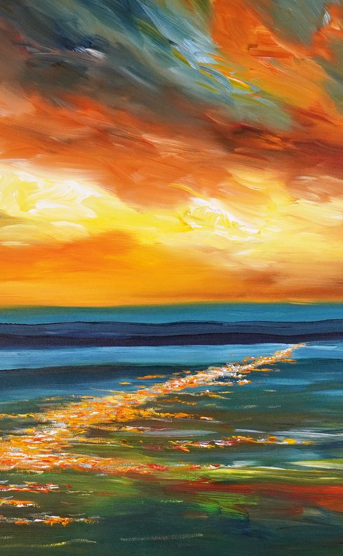 Romantic Evening Landscape D 2 by Peter Nottrott