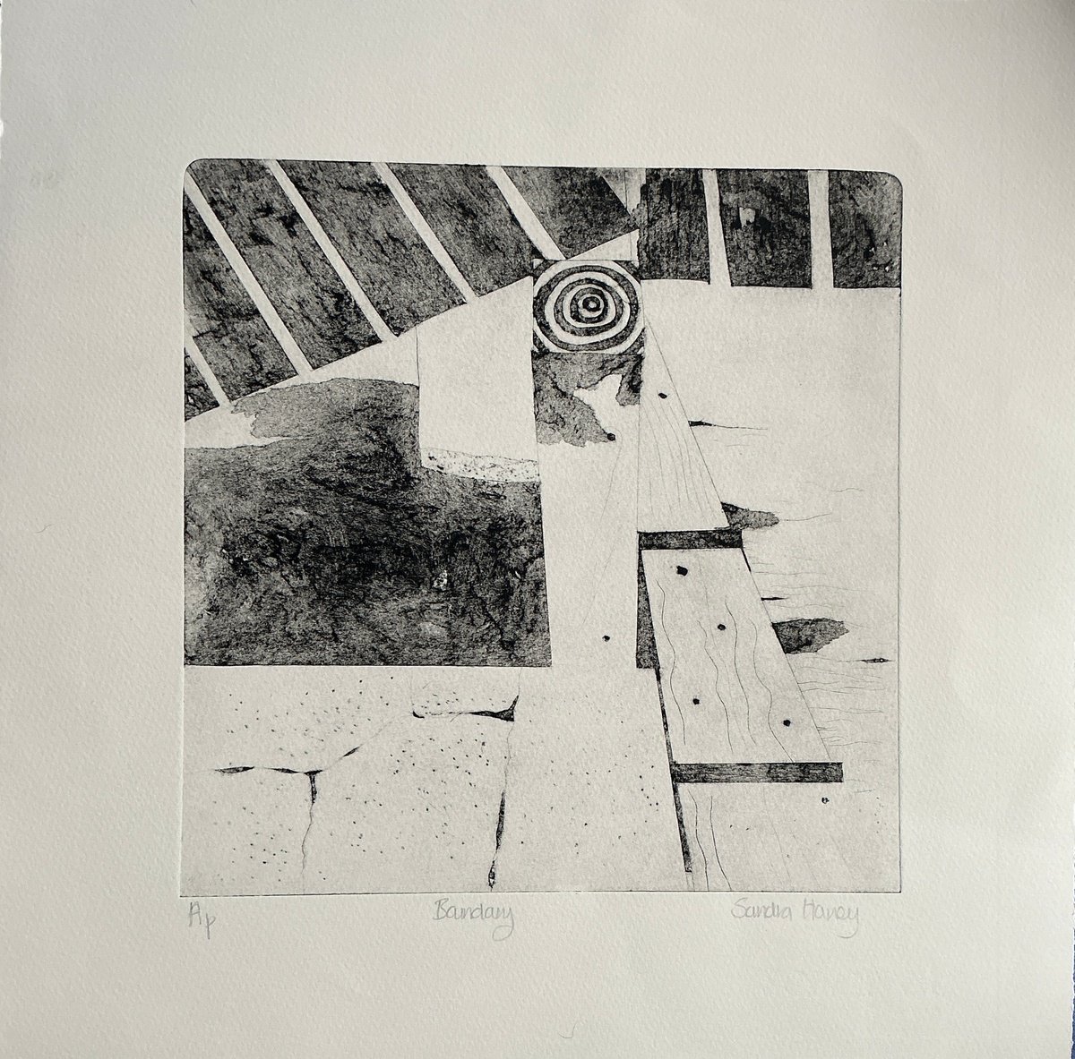 Geometric Cityscapes Limited Edition Print By Sandra Haney, 15 X 15", Boundary, Original Artwork