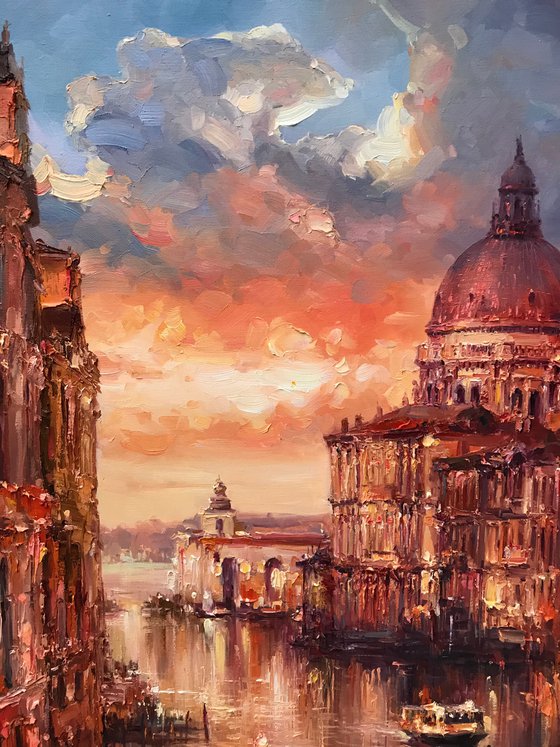 "Venice" large original oil painting 100x70