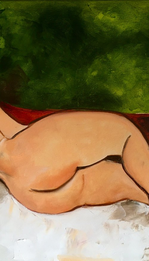 Nude #3 inspired by Amedeo Modigliani artworks by Olga Koval