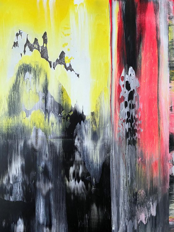 "We Mean It" - Save As A Series - Original PMS Abstract Diptych Acrylic Paintings On Plexiglass, Framed - 52" x 26"