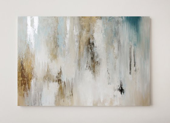 "Instant 4" Blue gray beige abstract art