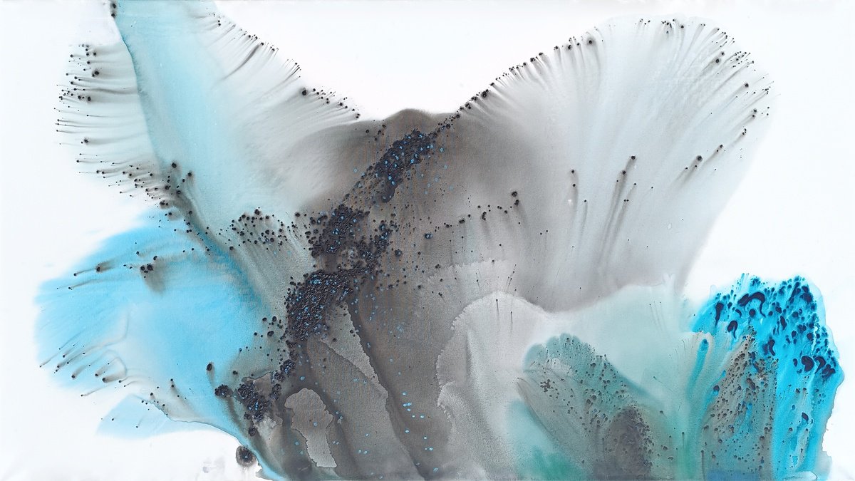 Abstract Acrylic Painting By Muriel Napoli, 71 X 39", Nature 308, Original Artwork