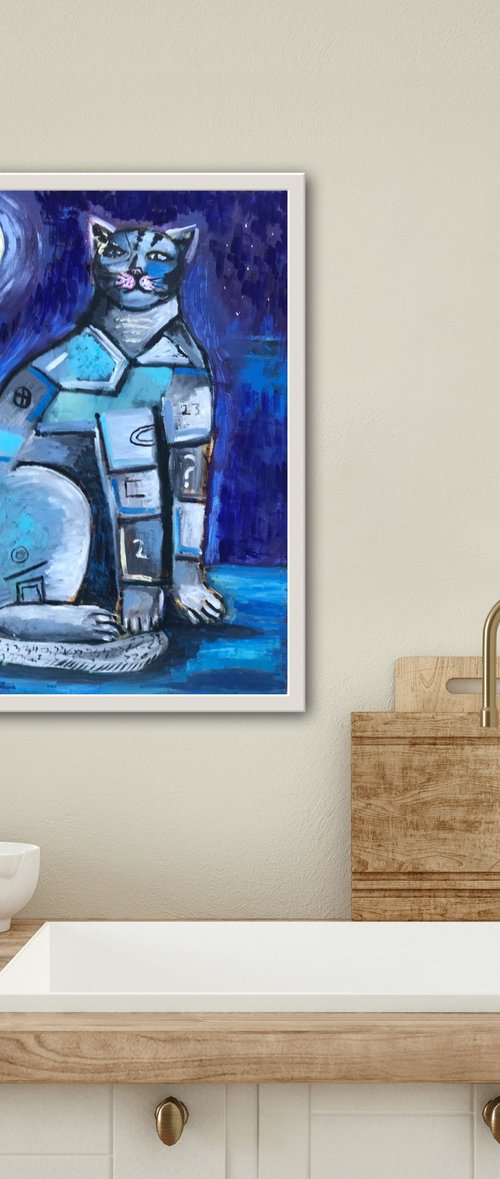 Moonlight cat by Roberto Munguia Garcia