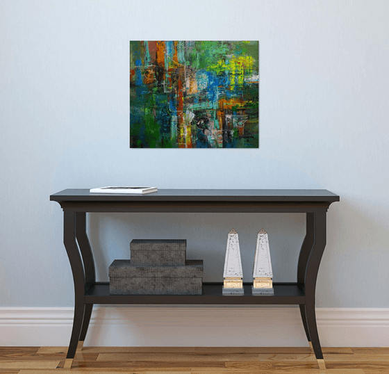 Fairy, Abstract Oil Canvas, Green Tones, Home modern interior art