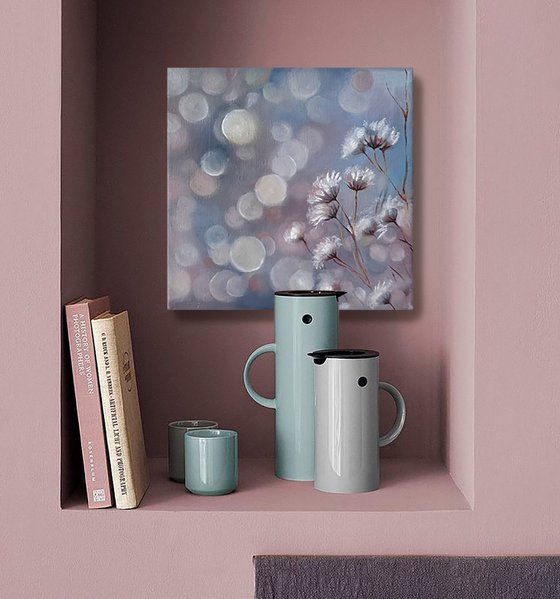 Soft Violet Floral Bokeh Light Painting