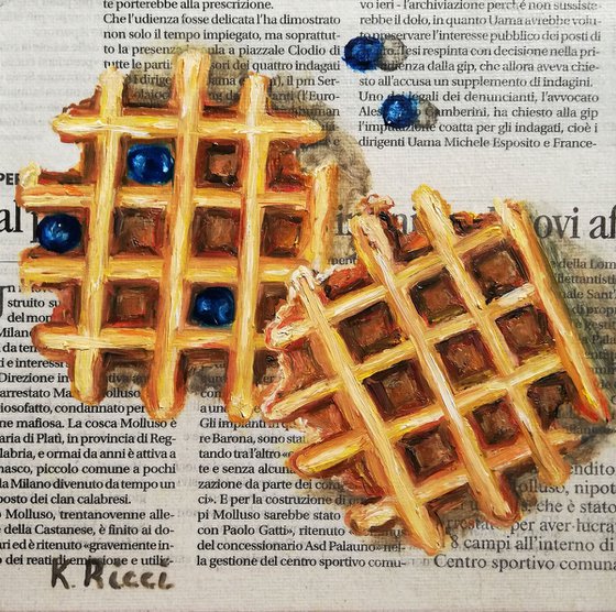 Waffels on Newspaper