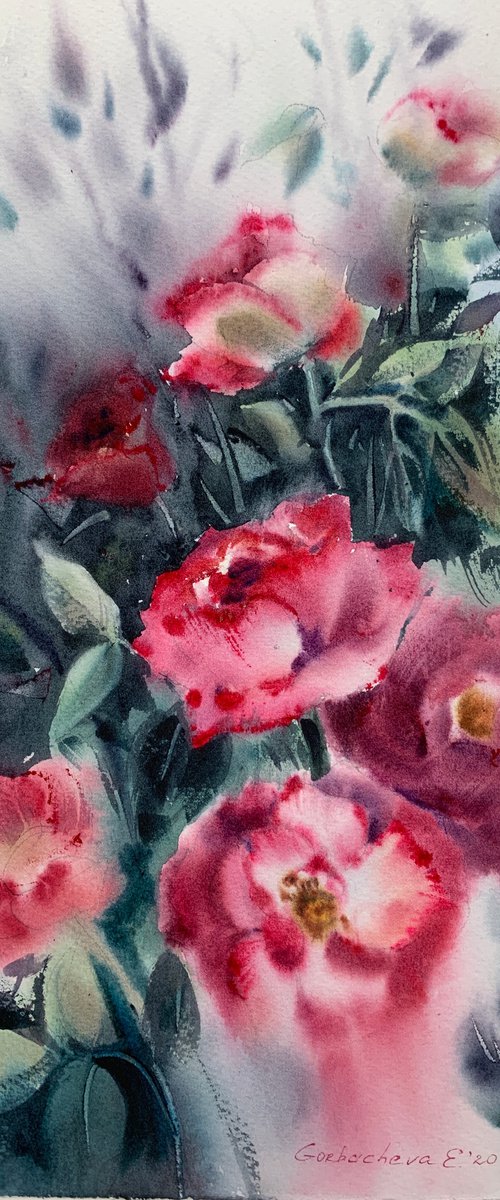 Red roses by Eugenia Gorbacheva