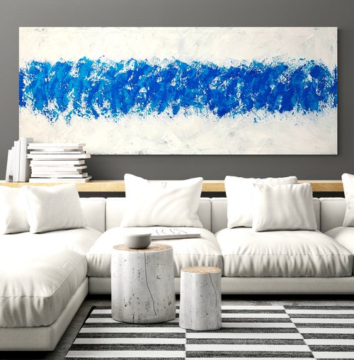 Beyond the sea No. 1423 blue & white XXL by Anita Kaufmann