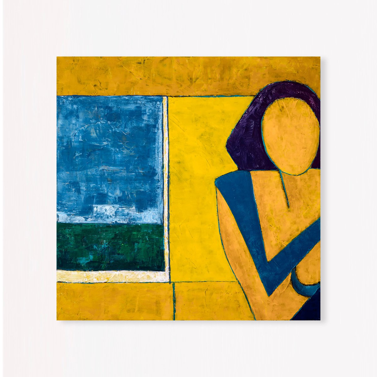 Abstract Acrylic Painting By Hyunah Kim, 30 X 30, She Is, Original Artwork