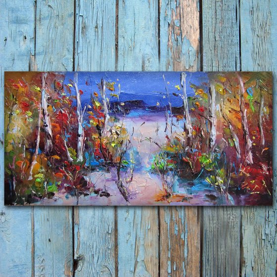 silence, Landscape oil painting, free shipping