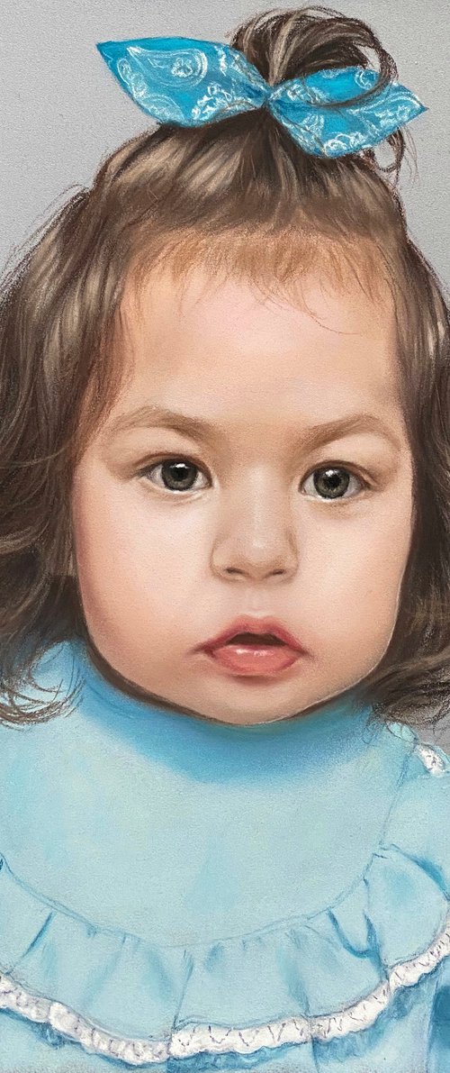 Custom pastel portrait. Portrait of a girl. by Elena Bondarenko
