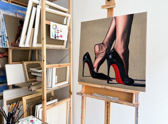 Sexy Feet - Female Feet Erotic Kinky Oil Painting