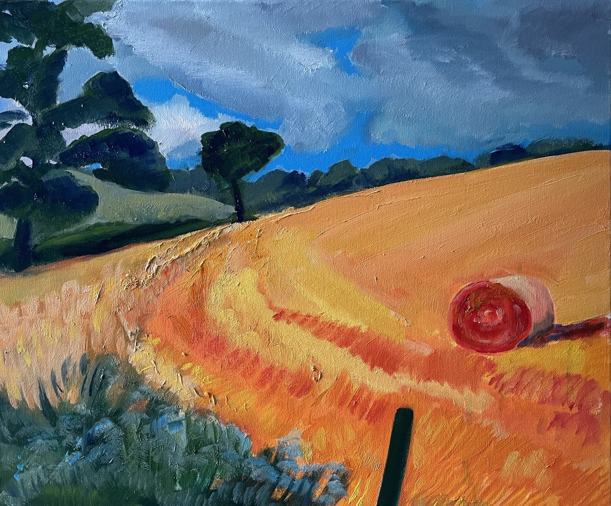 Expressive Landscape Oil Painting By Stephen Howard Harrison, 24 X 20", Late Summer, Fife, Original Artwork