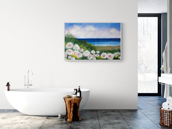 ocean flowers painting