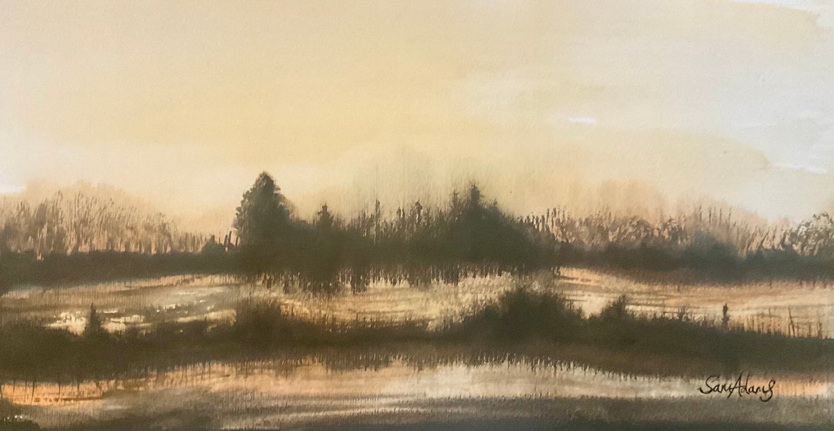 Expressive Watercolour , Winters Layers By Samantha Adams, 12 X 6, Artwork For Sale On Artfinder