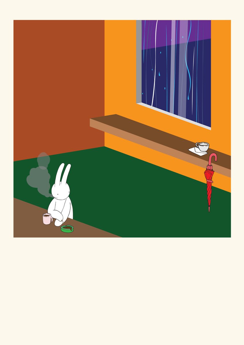 Illustrative Portrait Giclee Print By Mr Clement, 23 X 33", Her Umbrella, Original Artwork