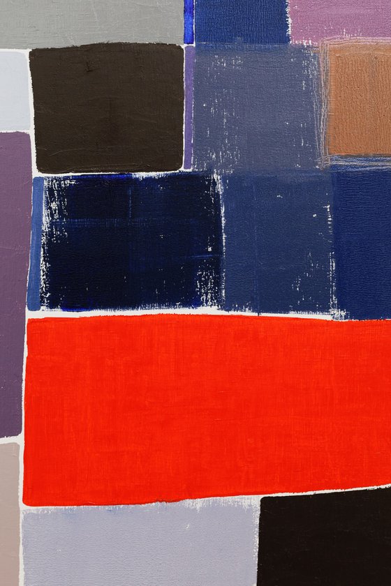 Squares / Orange Blue Grey