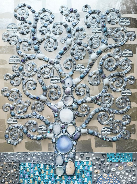 Soul tree. Precious stones art