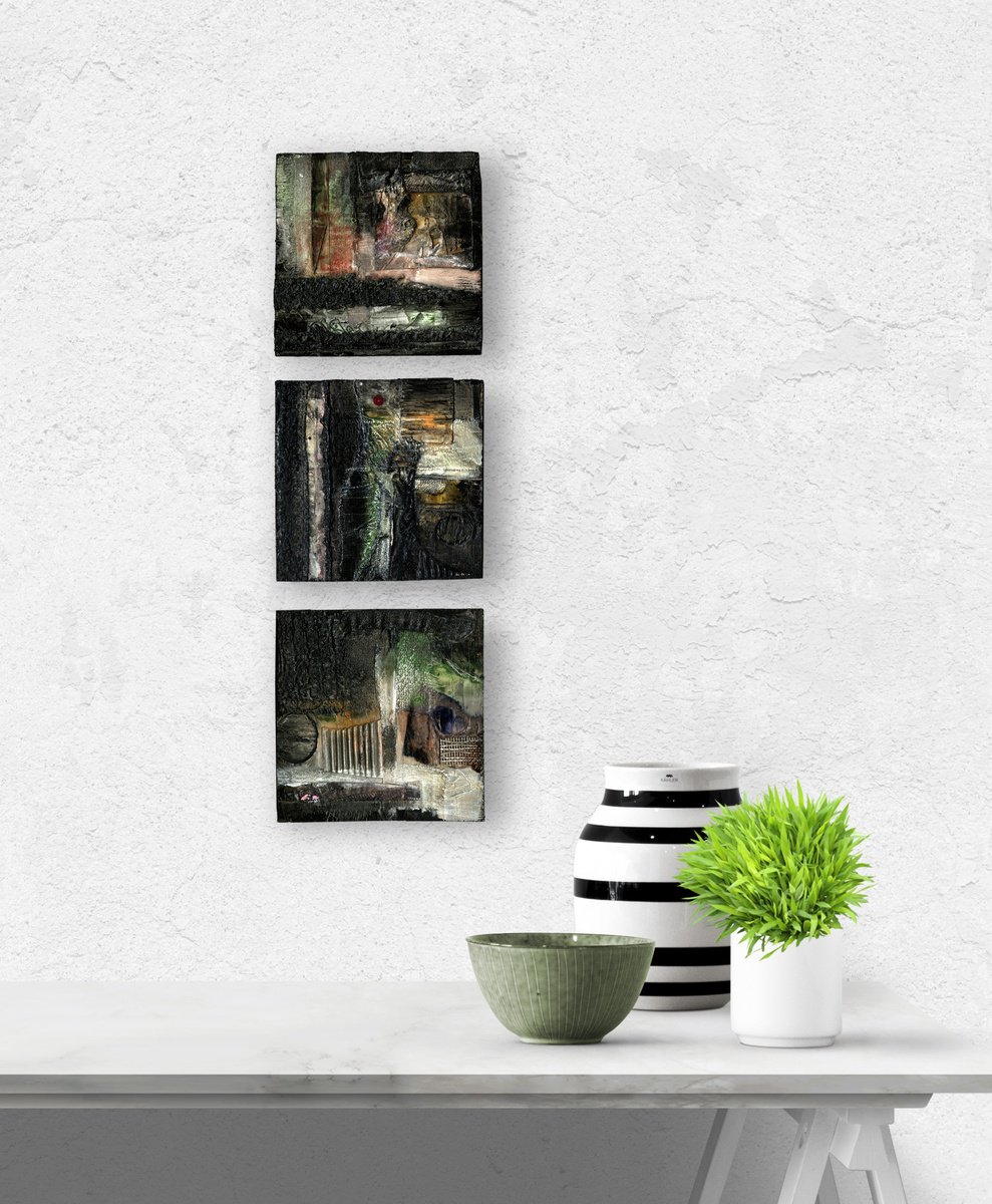 Abstract Painting By Kathy Morton Stanion, 5 X 5", Pieces Of Beautiful Col. 1, Original Artwork