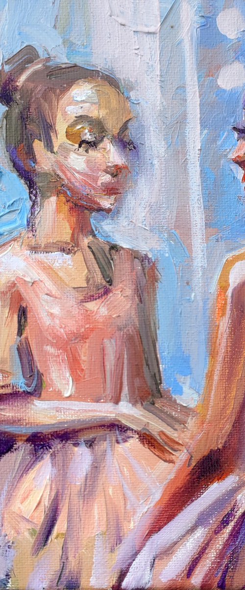 Little Ballerinas. Original oil painting by Natalia Miasnikova