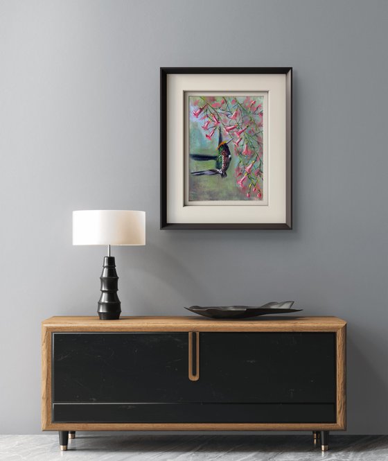 Hummingbirds in flight