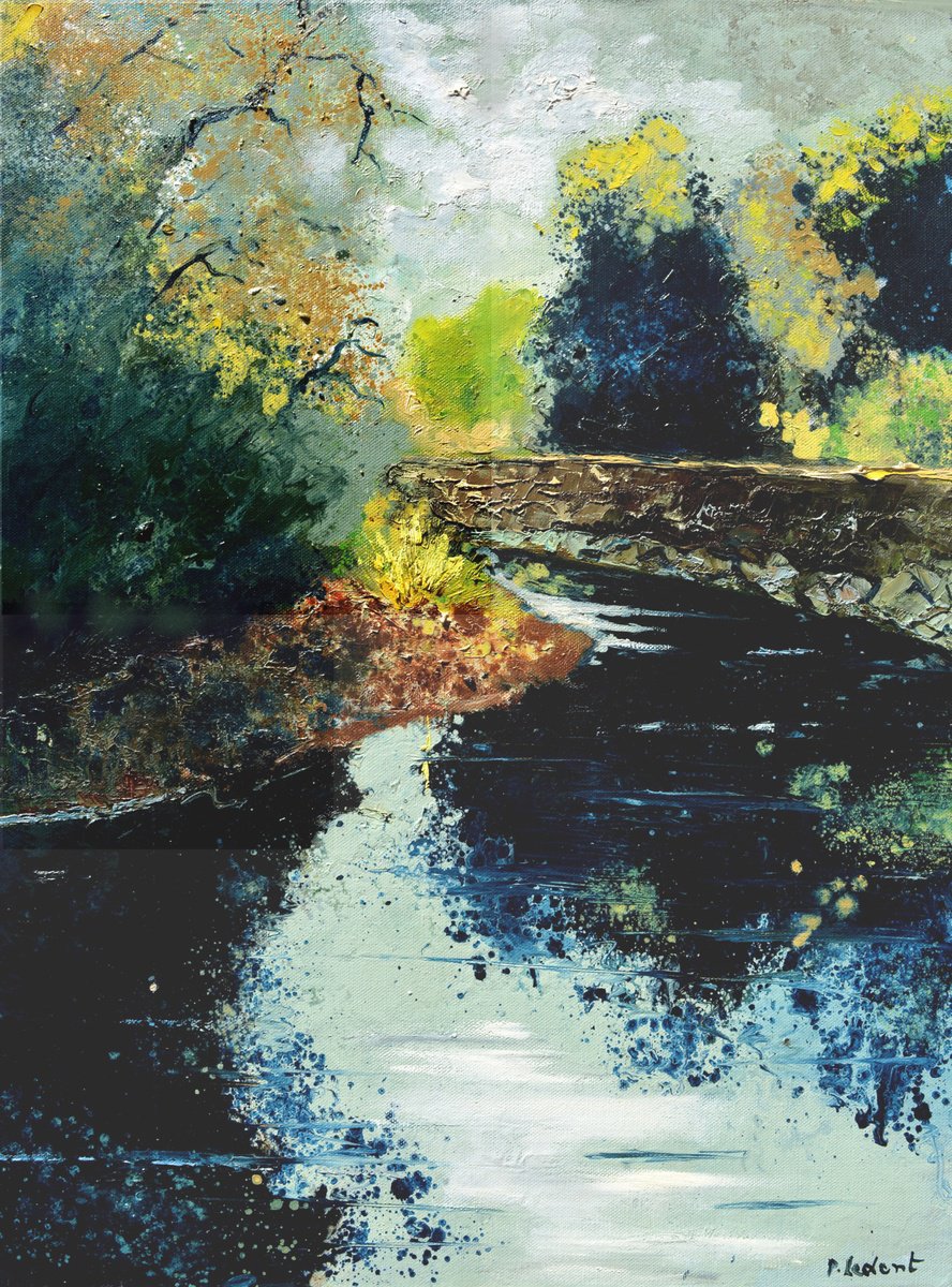 Expressive Oil Painting , Light On My River - 68 By Pol Henry Ledent, 24 X 31, Artwork For Sale On Artfinder