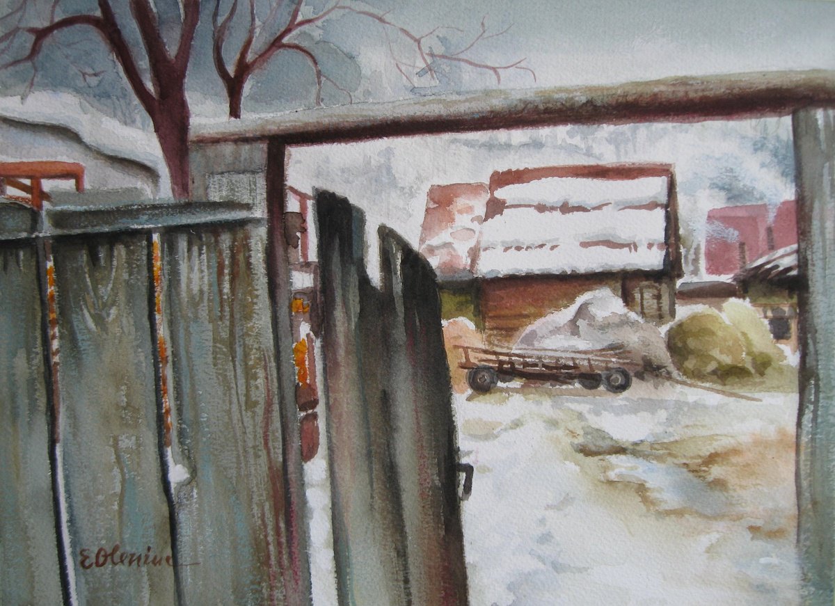 Impressionistic Cityscapes Watercolour By Elena Oleniuc, 15 X 11, Open Gate, Original Artwork