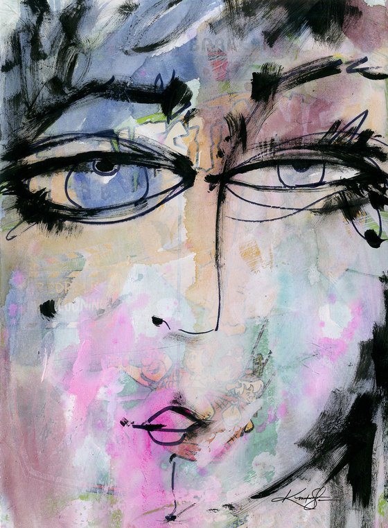 I Have A Secret 7 - Abstract Face Painting  by Kathy Morton Stanion
