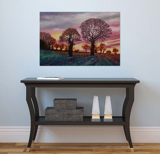 Flaming Twilight -Sunset Trees