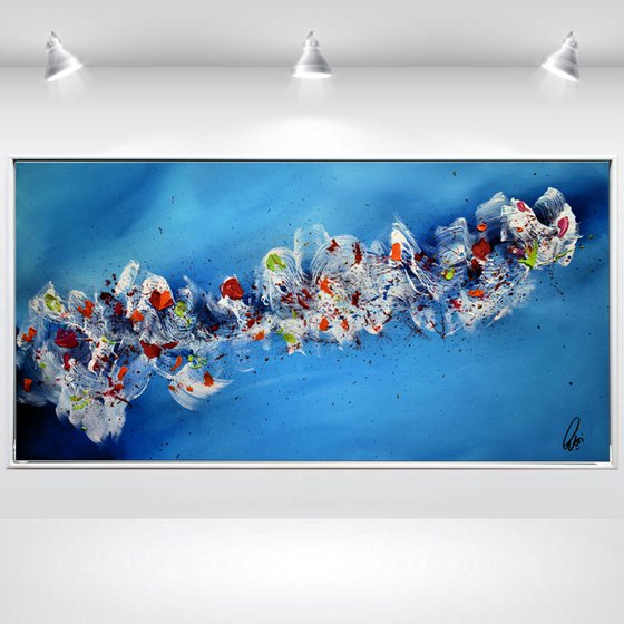 Splash!  - Acrylic abstract painting in frame