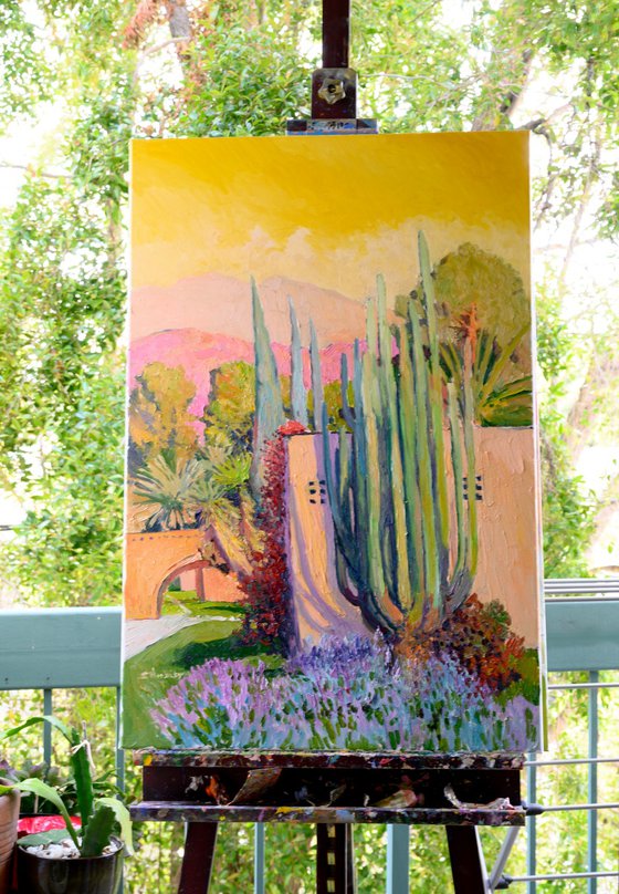 Landscape with Yellow Sky and Cactus