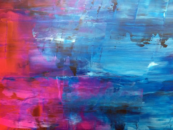 "Washing Away" - FREE USA SHIPPING - Original Large PMS Acrylic Painting On Board - 48 x 24 inches