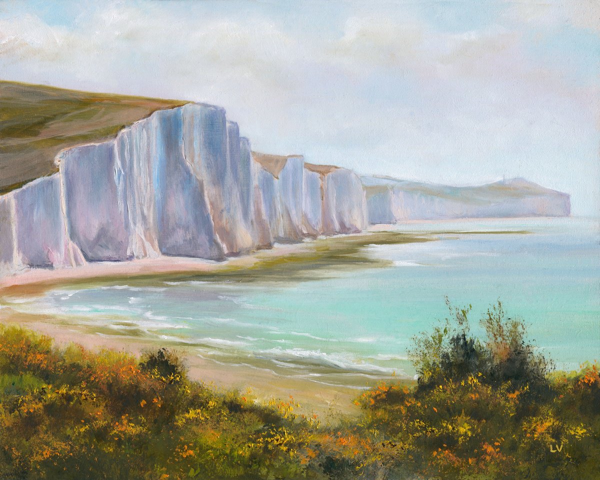 White Cliffs Seven Sisters By Lucia Verdejo, 11 X 9, Artwork For Sale On Artfinder