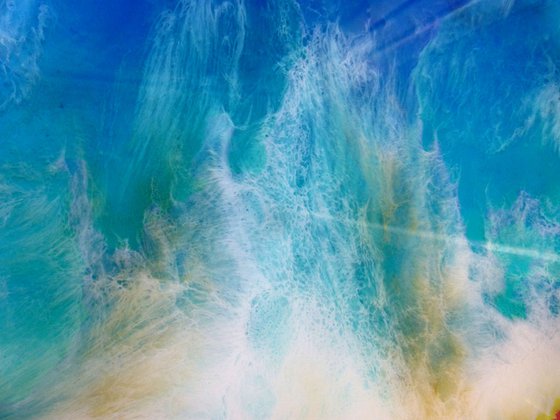 "Turquoise Sea"  Resin Large painting
