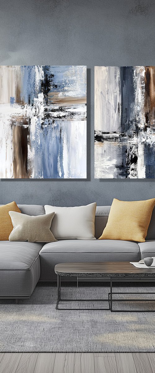 Fractured Rhythm Diptych set by Tatiana Malinovscaia