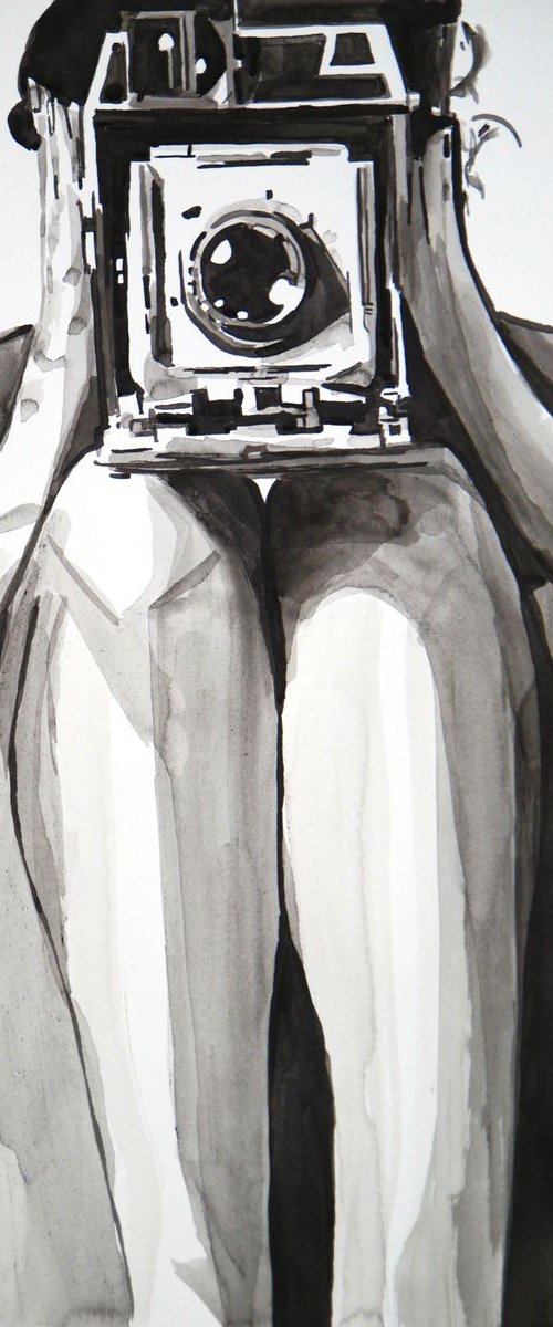 Girl with camera ID # 18/ 42 X 29.7 cm by Alexandra Djokic