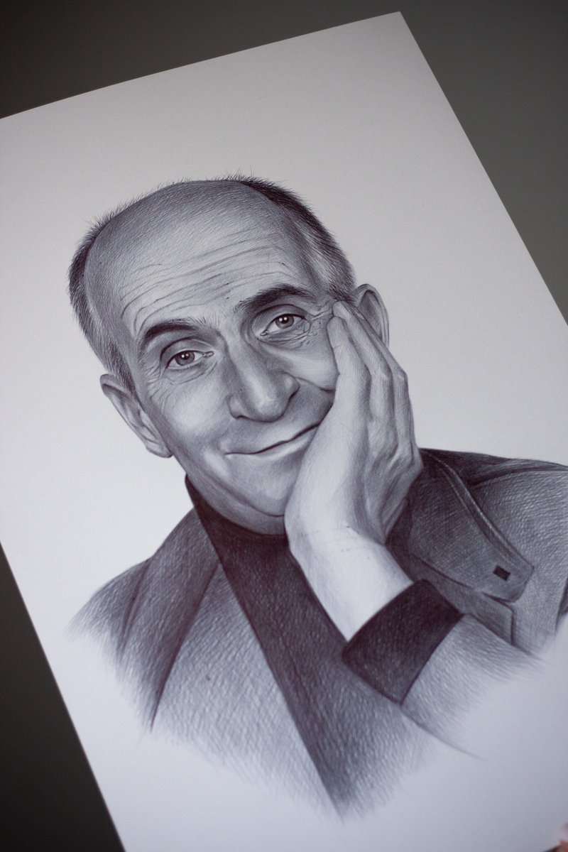 Daria Maier | Original  Drawing | Louis De Funès | 35 X 50Cm | Artwork For Sale On Artfinder