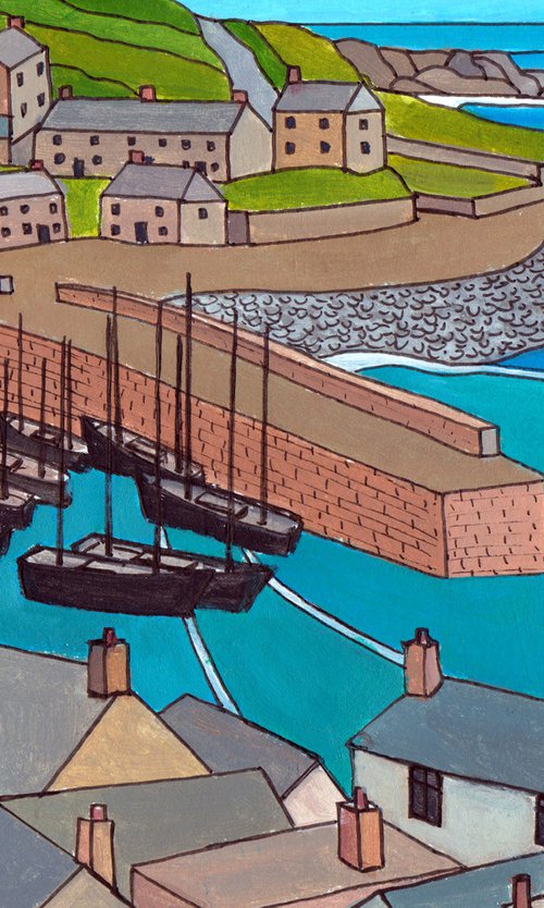 Mousehole harbour - Circa 1900 by Tim Treagust