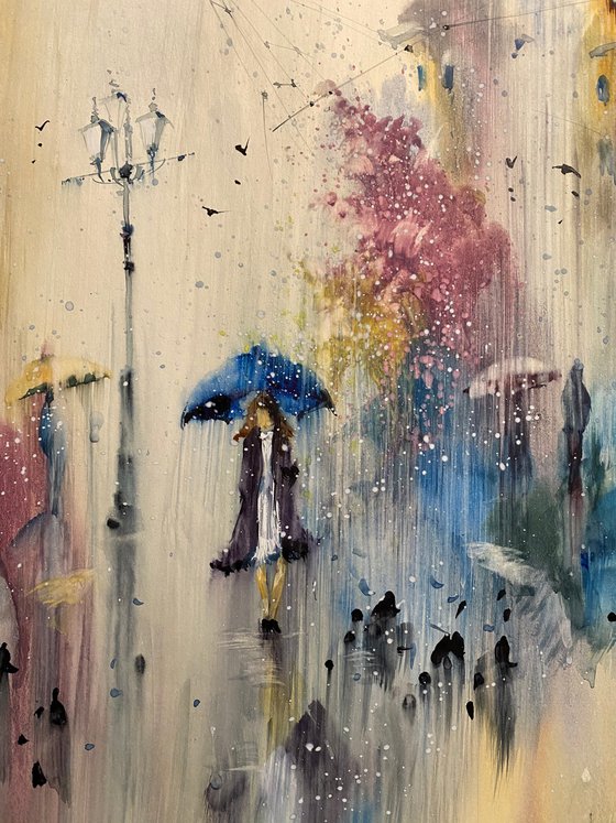 Sold Watercolor “Urban Spring” perfect gift