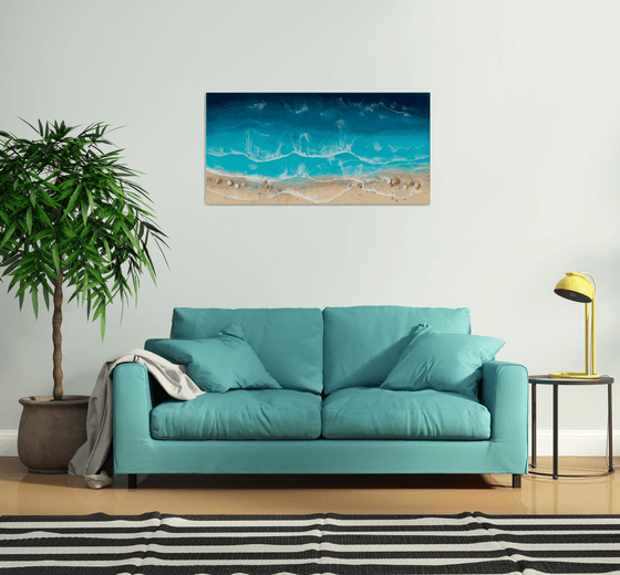 Serenity Beach - Resin on wood