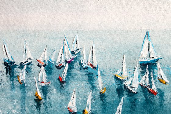 "Yachts in the sea " ships, seascape