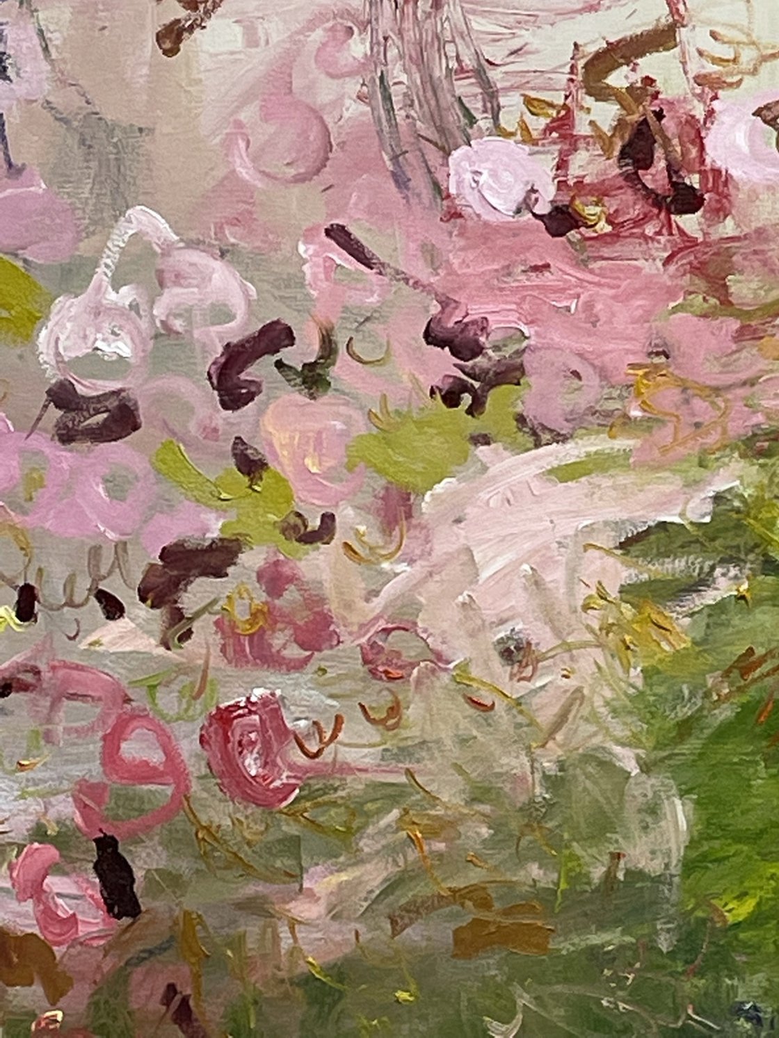 Spring walk in pink and green Oil painting by Lilia Orlova-Holmes ...