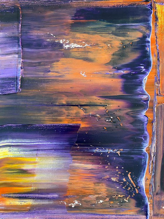 "Intermediary" - FREE USA SHIPPING - Original PMS Abstract Triptych Oil Paintings On Canvas - 48" x 20"