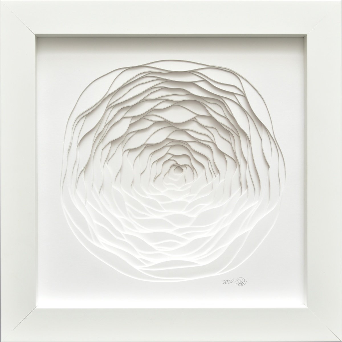 Organic Abstract Sculpture By Olga Skorokhod, 11 X 11", Snow Portal, Original Artwork