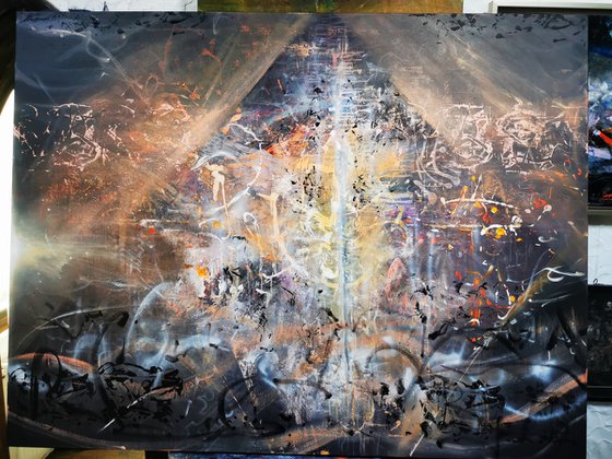 Very large scale beautil mindscape XXL size gigantic painting by Kloska