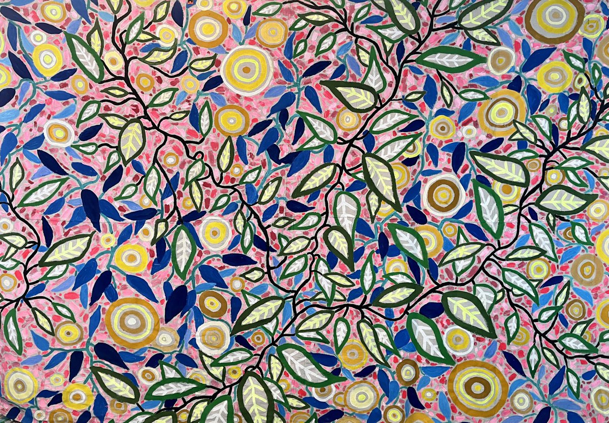 Expressive Botanical Acrylic Painting By Katie Jurkiewicz, 102 X 72", Burgeoning, Original Artwork